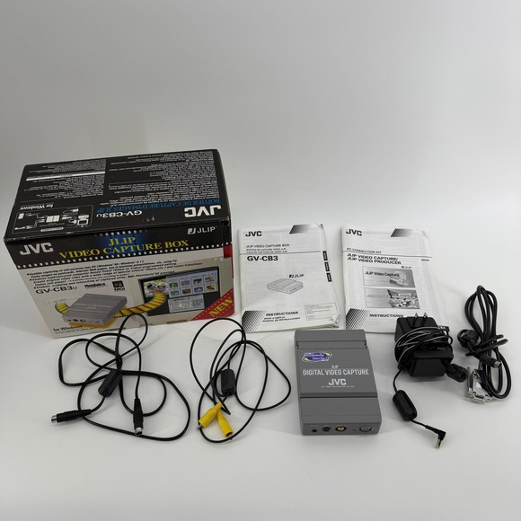 JVC Other - JVC JLIP GV-CB3U Video Capture Box Powers On w/ Adapter & Cables Vintage PC